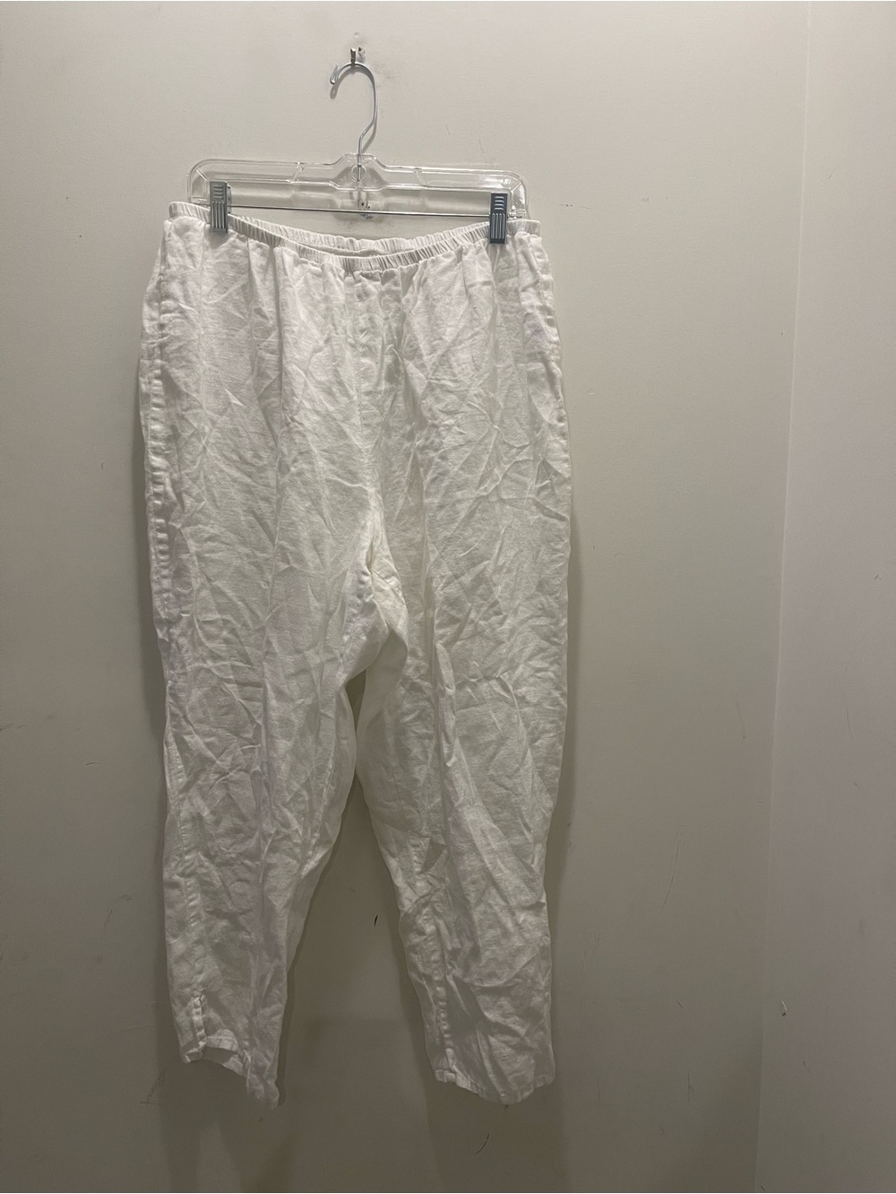 Flax Crop Linen Casual Elastic Waist Pants